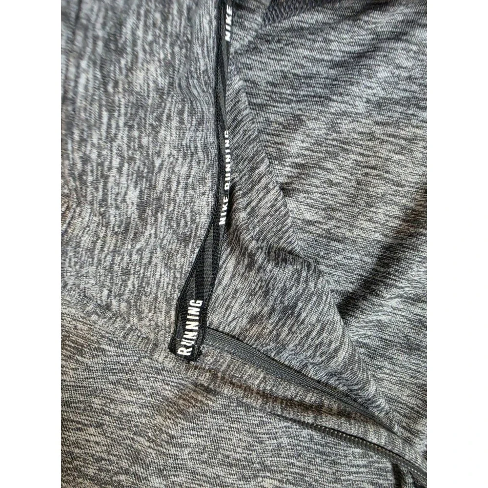 Nike Dri-FIT Running Pullover 1/4 Zip Thumb Hole Heathered Gray Womens Sz L